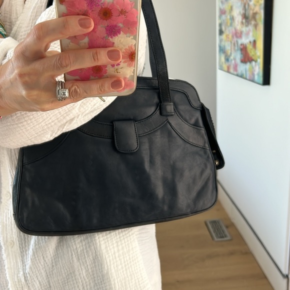 VINTAGE blue leather purse - Picture 2 of 8